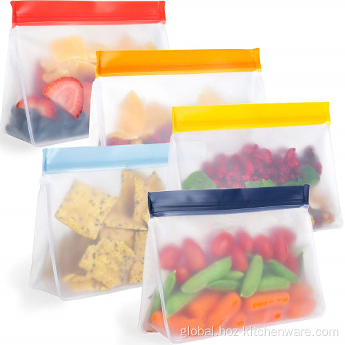 Reusable Silicone Food Storage Bags Food Grade Reusable Sandwich PEVA Bag Supplier
